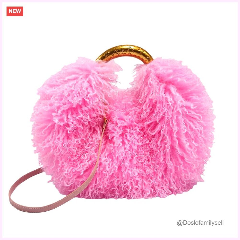 Fluffy Faux Fur Crossbody Shoulder Bag Adjustable Strap Spacious Hobo Purse - Picture 1 of 5